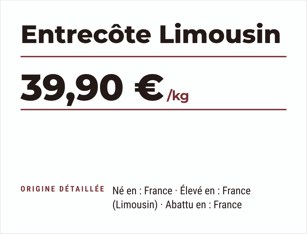 Étiquette viande générée par PrixParfait