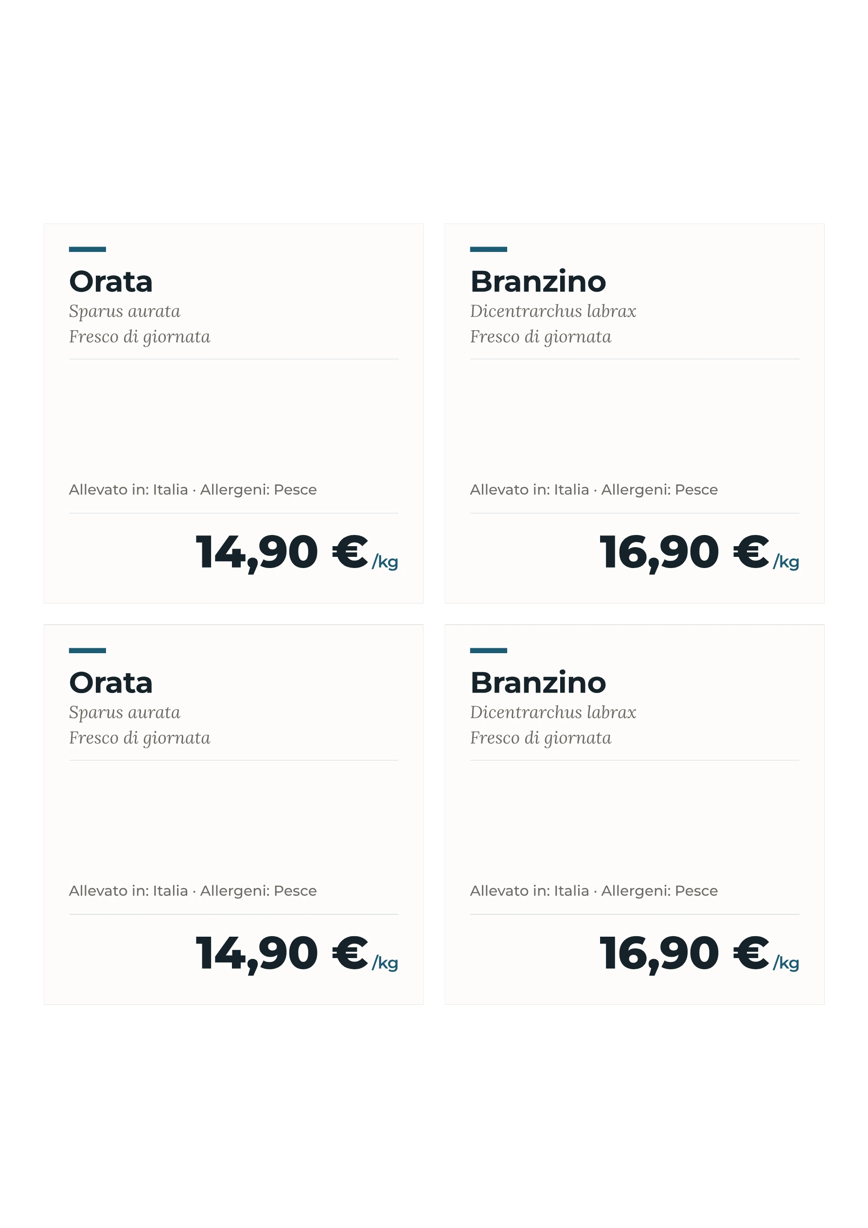 Foglio di etichette di esempio — Pesce