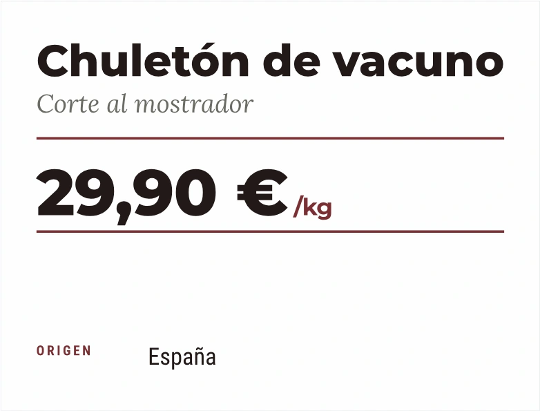 Etiqueta de ejemplo — Carne de vacuno