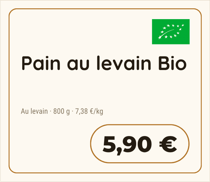 Étiquette boulangerie générée par PrixParfait