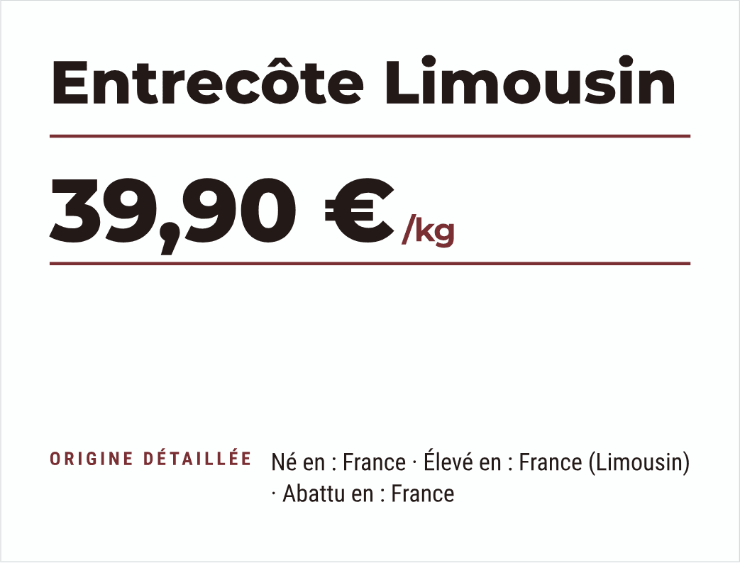 Étiquette viande générée par PrixParfait