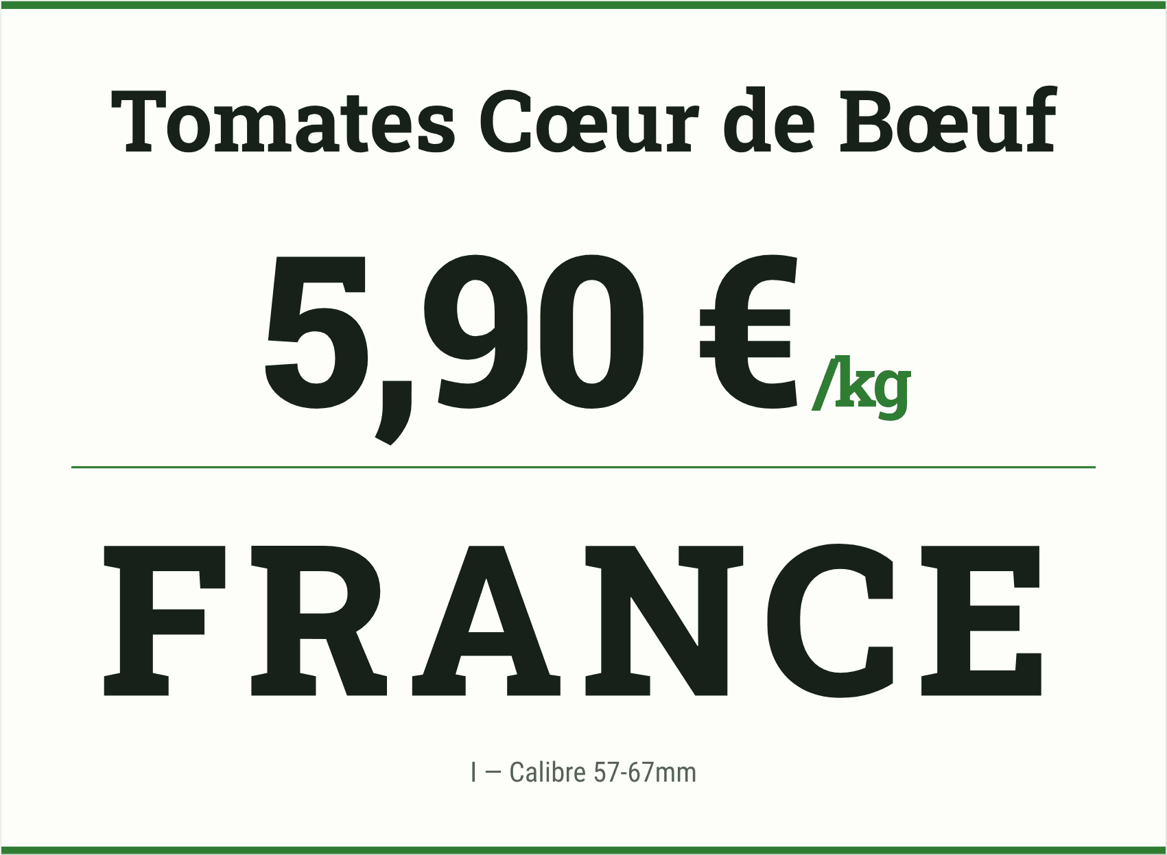 Étiquette fruits et légumes générée par PrixParfait