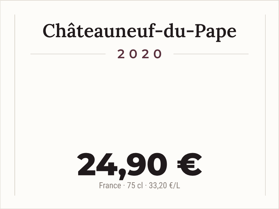 Étiquette de prix générée par PrixParfait pour une caviste