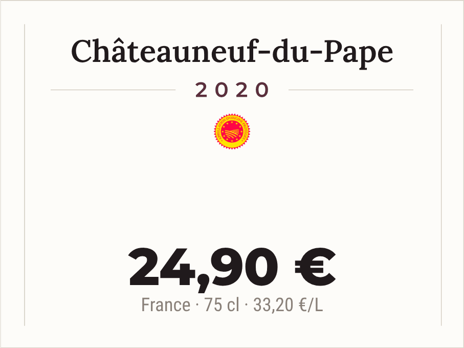 Étiquette de prix générée par PrixParfait pour une caviste