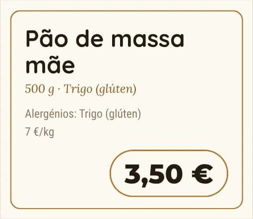 Etiqueta de exemplo — Pão